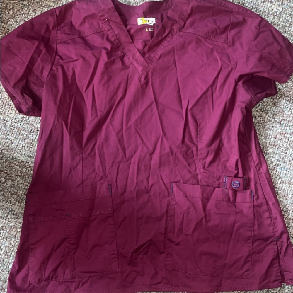 Burgundy Scrub Top